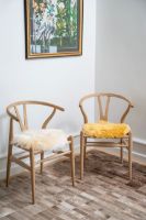 Billede af Natures Collection New Zealand Sheepskin Seat Cover Long Wool Round Ø: 38 cm - Linen OUTLET