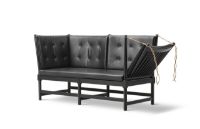 Billede af Fredericia Furniture 1789 2 Pers. Tremmesofa Højre L: 160 cm - Sort Omni Læder/Sort Lakeret