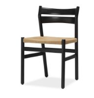 Billede af Bernstorffsminde Møbelfabrik BM1 Stol SH: 46 cm - Sortlakeret Eg/Natur Flet