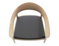 Billede af Bernstorffsminde Møbelfabrik Bridge Armstol SH: 43 cm - Sæbebehandlet Eg/Sort Læder