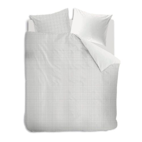 Auping Casual Squares Sengetøj 240x220 cm - Cream/Dark Blue