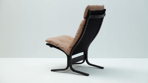 LK Hjelle Siesta Classic Lænestol Høj  - Black/Hemsen Anilin Sand
