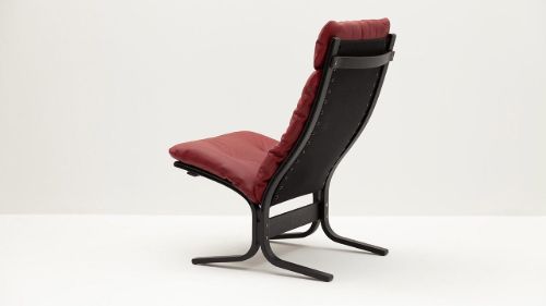 LK Hjelle Siesta Classic Lænestol Høj  - Black/Elmo Rustical Red