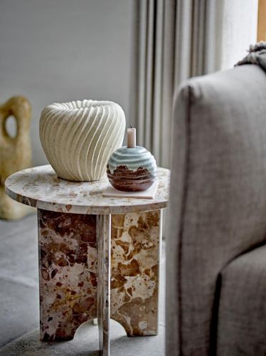 Bloomingville Jasmia Sidebord Ø: 46 cm - Brun/Marmor