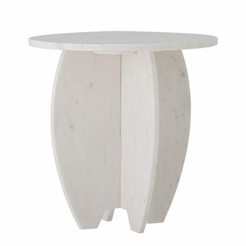 Bloomingville Sendai Piedestal Ø: 30,5 cm - Hvid/Marmor