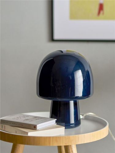 Bloomingville Paddy Bordlampe H: 26,5 - Blå/Glas