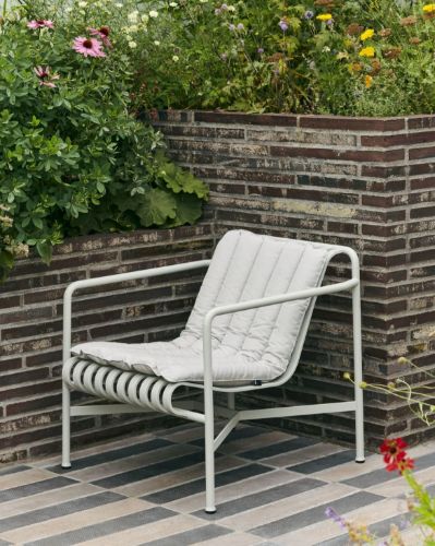 HAY Palissade Lounge Chair Low Soft Quilted Cushion 50x116 cm - Sky Grey