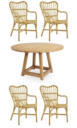 Sika-Design George og Margret Havemøbelsæt - Teak/Natural