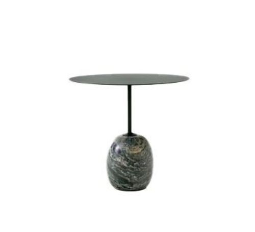 &Tradition Lato Coffee Table LN9 Ø: 50 cm - Deep Green Steel/Verde Apli Marble