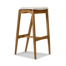 Billede af Sibast Furniture No 7 Barstol Lav H: 65 cm - Eg Natur Olie/Lysegrå Læder 