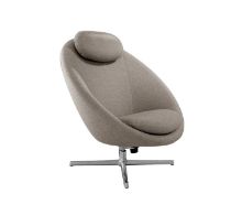 Billede af Cane-line Indoor Pace Loungestol inkl. Nakkehynde - Light Brown Zen/Polished Aluminium