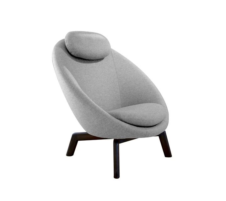 Billede af Cane-line Indoor Pace Loungestol inkl. Nakkehynde - Light Grey/Dark Brown Mahogany