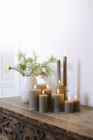 Billede af Sirius Smilla Genopladelige LED Stearinlys Sæt 2 stk. 5x6,5 cm - Varm Grå