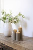 Billede af Sirius Smilla Genopladelige LED Stearinlys Sæt 3 stk. Ø: 5 cm - Varm Grå