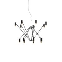 Billede af Lampefeber The W Pendel Ø: 120-200cm - Sort/Guld