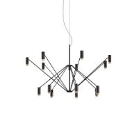 Billede af Lampefeber The W Pendel Ø: 120-200cm - Sort/Guld