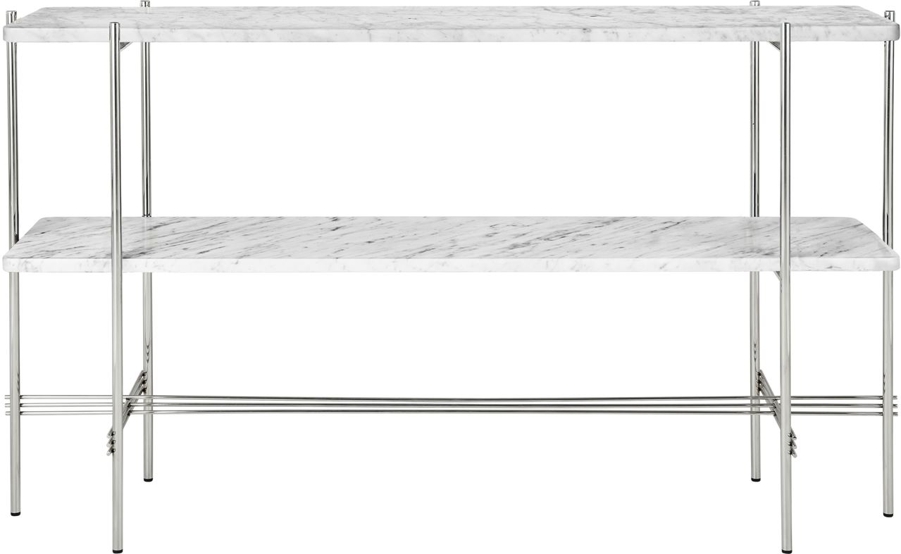 Billede af GUBI TS Console 120x30 cm - Polished Steel/White Carrara Marble 