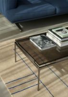 Billede af &Tradition Sett LN12 Coffee Table 140x60 cm - Dark Chrome Frame/Smoked Cast Glass