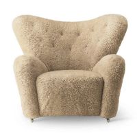 Billede af Audo Copenhagen Den Trætte Mand Lænestol - Eg Natur/Sheepskin Honey