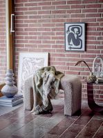 Billede af Bloomingville Bobbie Taburet H: 45 cm - Hvid/Natur