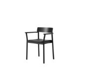 Billede af &Tradition Betty TK11 Armchair SH: 47 cm - Black Lacquered Ash/Noble Analine Leather Black