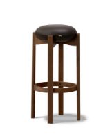 Billede af Fredericia Furniture 6831 Pioneer Stool 77 cm - Læder Primo/Røget Eg