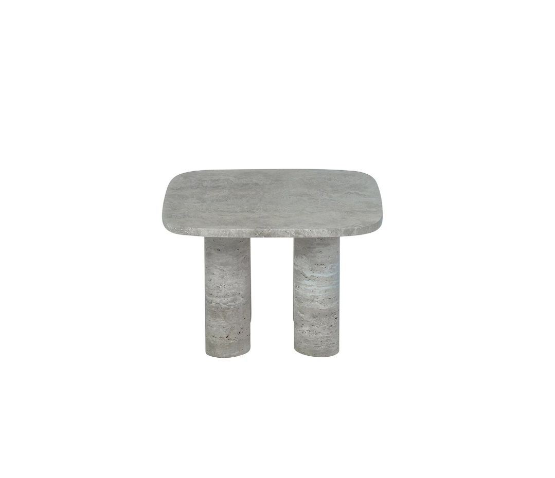 Billede af Blomus Volos Side Table S Rectangular 34x52 cm - Silver Travertine