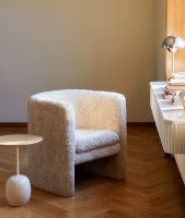 Billede af &Tradition Lato Coffee Table LN8 Ø: 40 cm - Lacquered Oak / Crema Diva Marble 