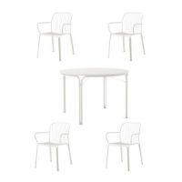 Billede af &Tradition Thorvald SC98 Space Copenhagen Dining Table + SC94 Side Chair Havemøbelsæt - Ivory