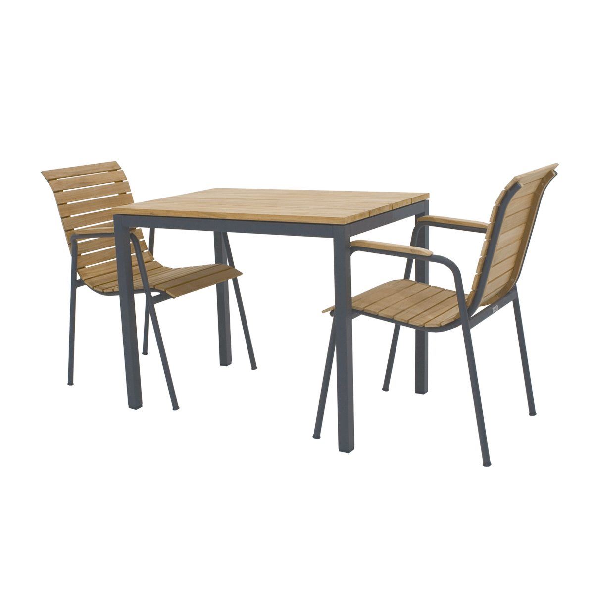 Billede af Mandalay Toscana Havebord L: 82 cm og 2 Bellevue Havestole - Antracit 