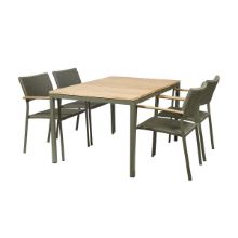 Billede af Mandalay Toscana Havebord L: 132 cm og 4 Siena Havestole - Olivengrøn 