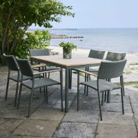 Billede af Mandalay Toscana Havebord L: 132 cm og 4 Siena Havestole - Olivengrøn 