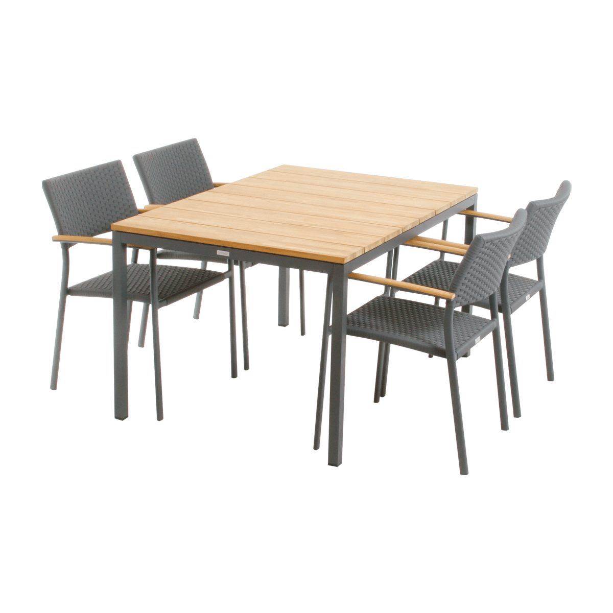 Billede af Mandalay Toscana Havebord L: 132 cm og 4 Siena Havestole - Antracit 