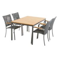 Billede af Mandalay Toscana Havebord L: 132 cm og 4 Ravello Havestole - Antracit 