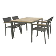 Billede af Mandalay Toscana Havebord L: 132 cm og 4 Elba Havestole - Olivengrøn 