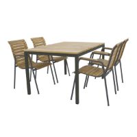 Billede af Mandalay Toscana Havebord L: 132 cm og 4 Bellevue Havestole - Antracit 