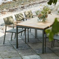 Billede af Mandalay Toscana Havebord L: 197 cm og 6 Siena Havestole - Olivengrøn 