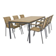 Billede af Mandalay Toscana Havebord L: 197 cm og 6 Bellevue Havestole - Antracit 