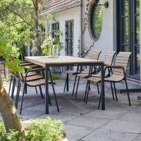 Billede af Mandalay Toscana Havebord L: 197 cm og 6 Bellevue Havestole - Antracit 