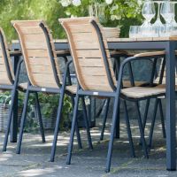 Billede af Mandalay Toscana Havebord L: 197 cm og 6 Bellevue Havestole - Antracit 