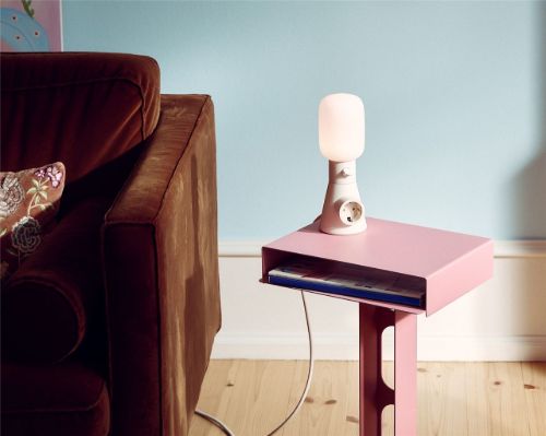 Pedestal Sidekick Table H: 58,5 cm - Bubble Gum
