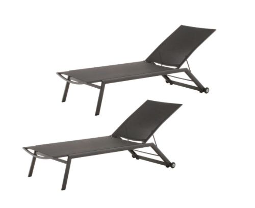 Mandalay Elba 2 stk. Liggestole L: 192 cm - Antracit