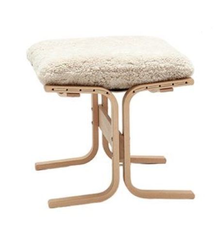LK Hjelle Siesta Ovis Fodskammel - Nature/Sheepskin Moonlight
