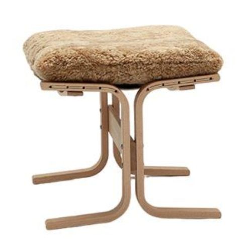 LK Hjelle Siesta Ovis Fodskammel - Nature/Sheepskin Maple