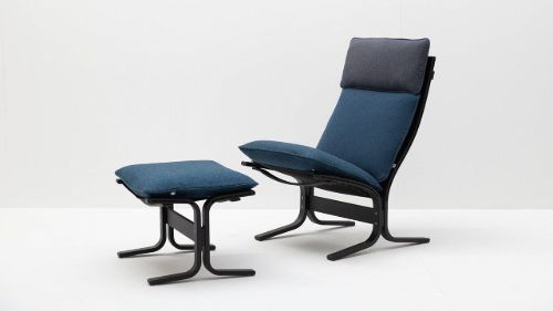 LK Hjelle Siesta Trio Fodskammel - Black/Trio Dark Blue