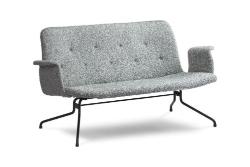 Bent Hansen Primum 2 pers. sofa m. Armlæn L: 140 cm - Fluffy JA2096-050/Sort Stel