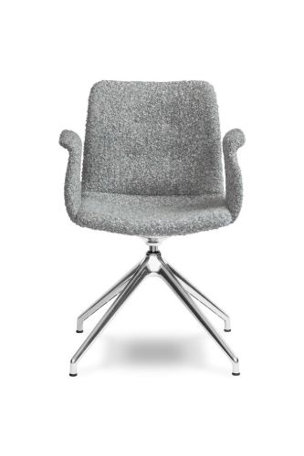 Bent Hansen Primum Dynamic Armchair m. Drejestel - Polished Aluminium/Fluffy JA2096-050