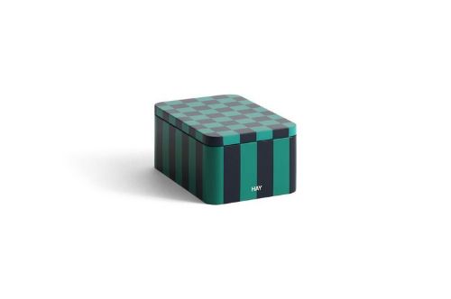 HAY Tin Container Small 7,3x17x11,1 cm - Green and Dark Blue