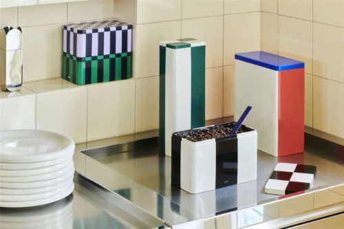 HAY Tin Container Slim 29,5x10,8x7,8 cm - Green and Off-White