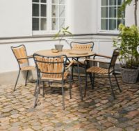 Billede af Mandalay Marguerit Havebord Ø110 cm Inkl. 4 Havestole Havemøbelsæt - Antracit/Teak 